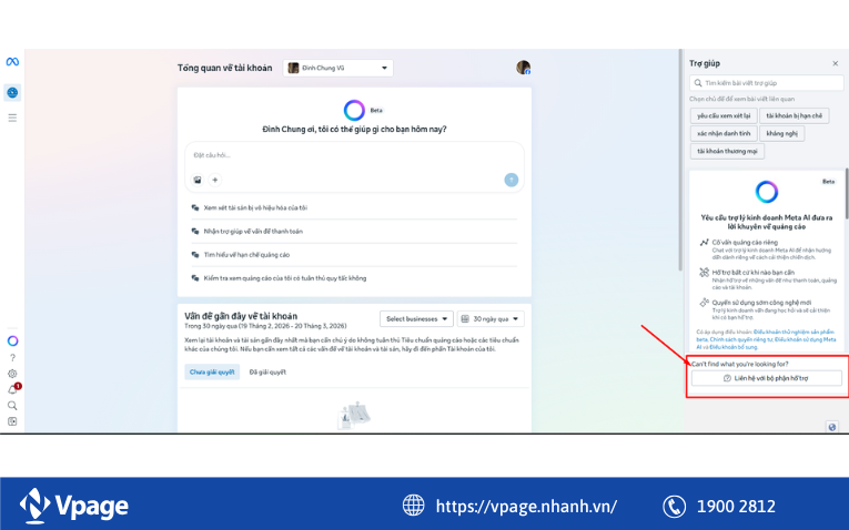 Nhập mô tả vấn đề -> Nhấn Bước tiếp theo